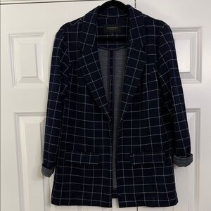 Liverpool Women's Navy Checkered Blazer